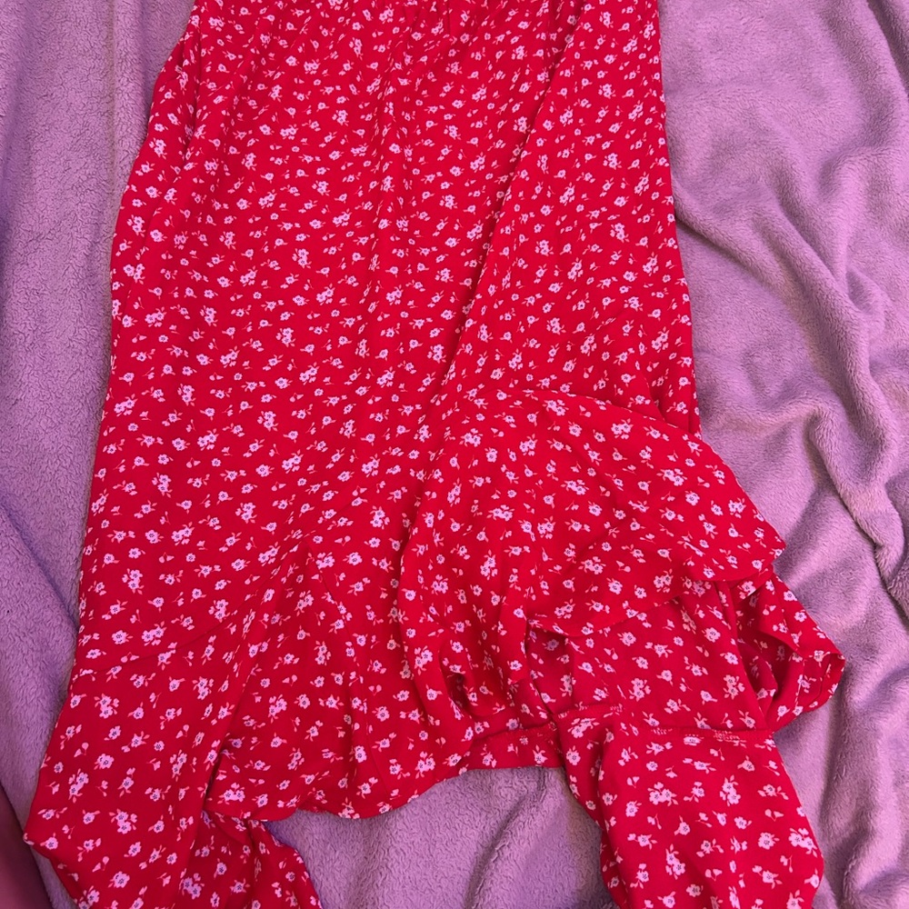Red Floral Skirt